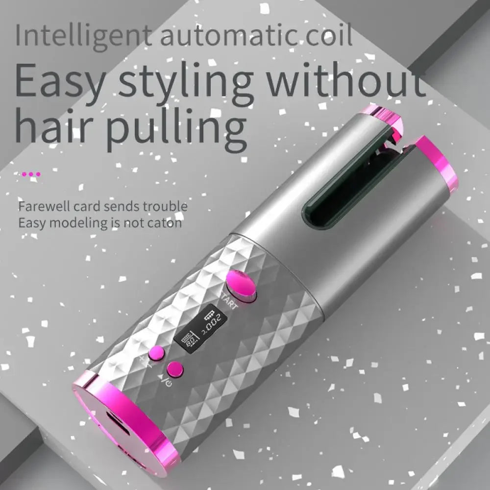 Wireless Curling Iron Cordless Curling Wand Adjustable Temperature Fast Heating Long-Lasting Battery Portable Travel Hair Styler