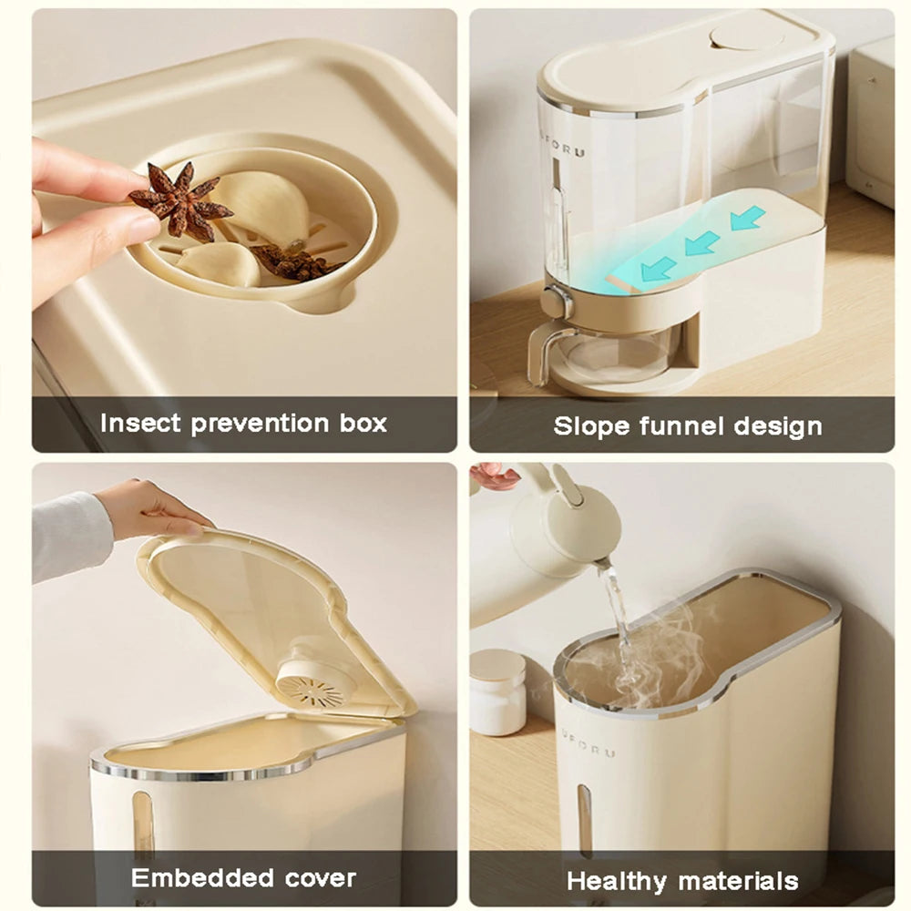 Sealed Moisture Proof Rice Dispenser With Cup