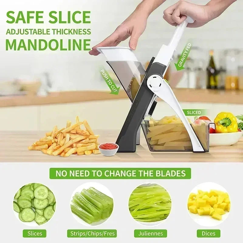 1pc Manual Slicer Multifunction Adjustable Vegetable Food Household Chopper and Potato Grinder Veggie Chopper Kitchen Tools