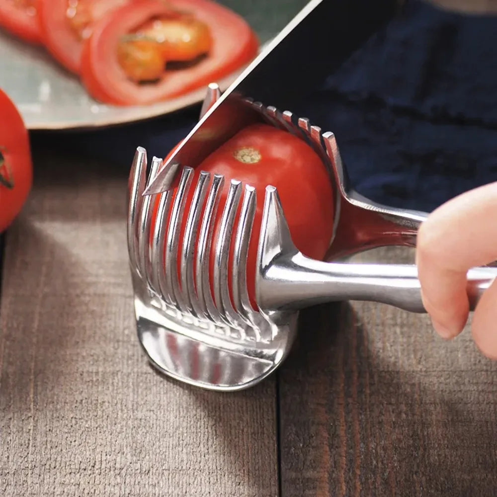 Stainless Steel Handheld Orange Lemon Slicer Tomato Cutting Clip