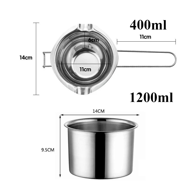 1200ml Candle Wax Melting Pot with 2400ml Stainless Steel Pot for Melting Chocolate Candy Candle Soap Wax Making Kit