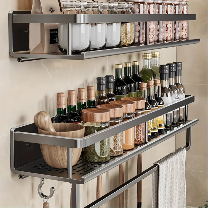 Wall-Mounted Shelf - Multifunctional Kitchen Spice Storage Solution
