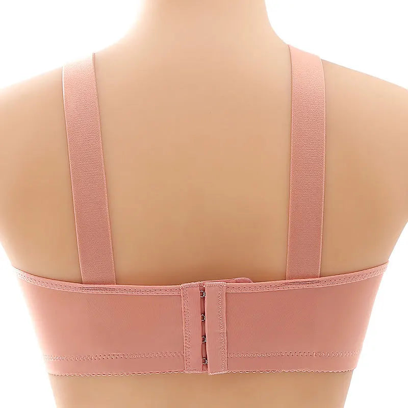 New Non-magnetic Thin Cup Glossy Fat Mm Bra Large Size No Underwire Comfortable Breathable Gathered Women's Underwear