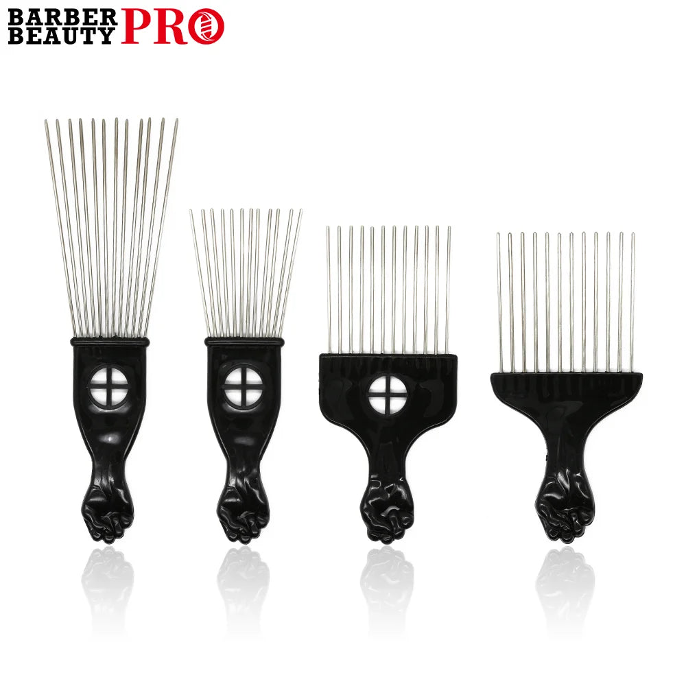 Afro Fork Comb Stainless Steel Wide Teeth Hairdressing Brush