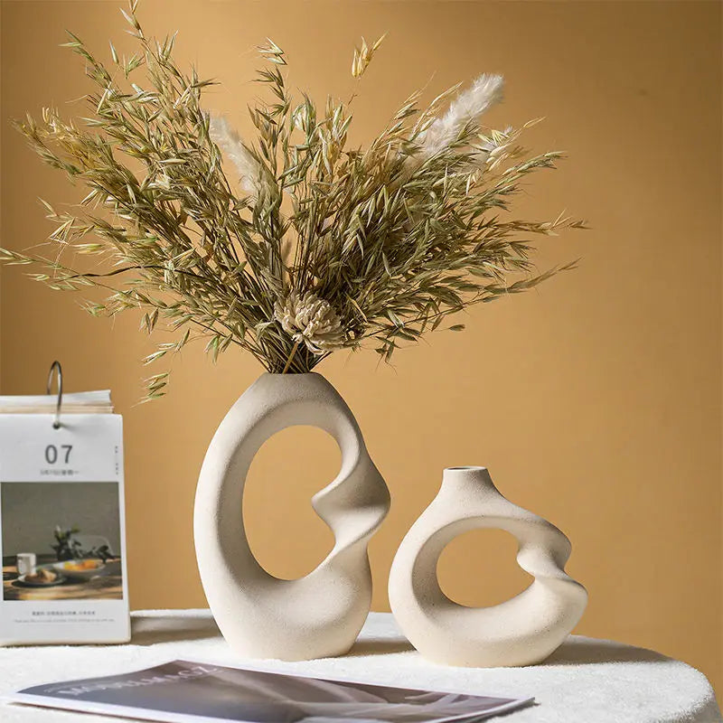 CAPIRON Ceramic Matte Vase Set - Modern Nordic Accessories