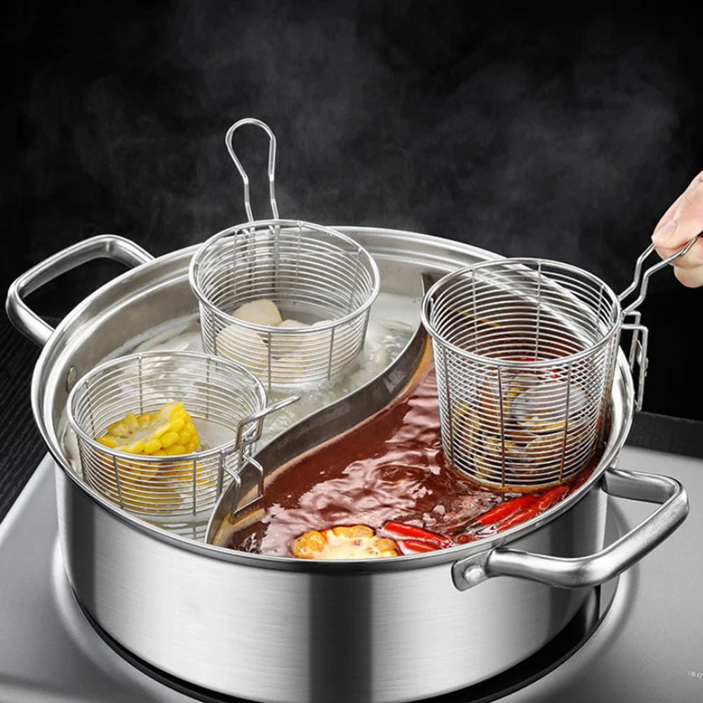 Strainer Basket Mesh Pasta Noodle Food Spoon Scoops Pot Stainless Steel Skimmer Hot Spider Spaghetti Fine Cooking Handle Metal