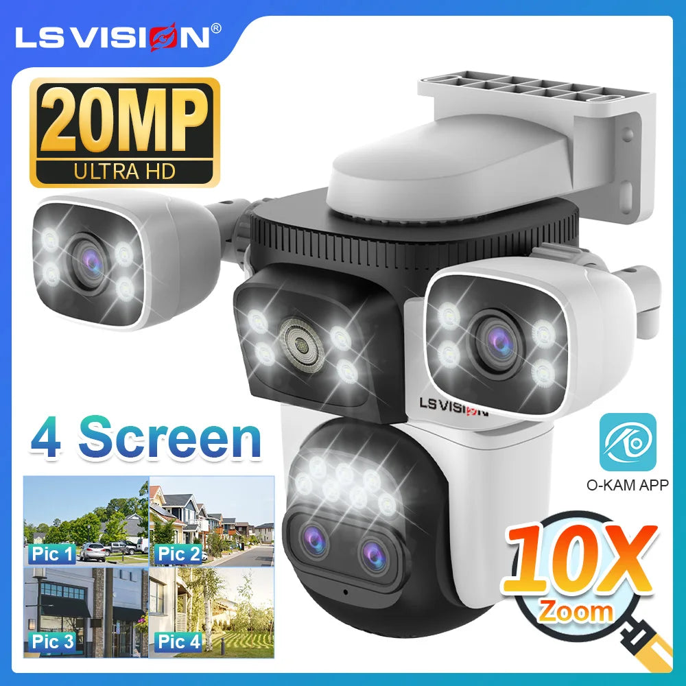 LS VISION Four Screens WiFi Security Camera - 20MP