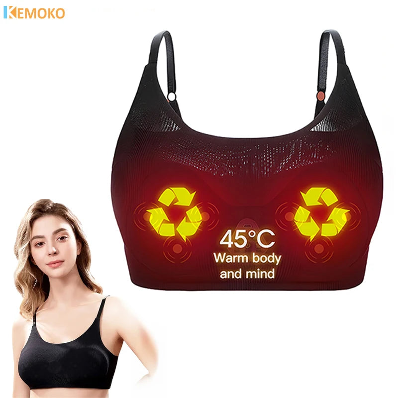 Breast Vibration Massage Bra - Electric Infrared Heating Stimulator