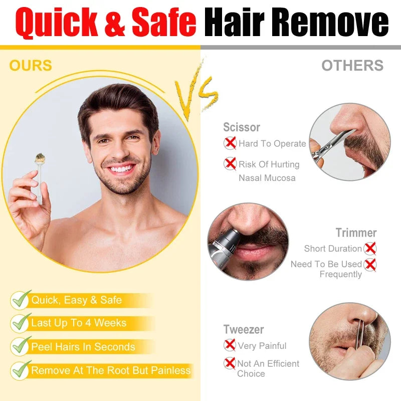 Wax bean Portable Painless Nose Wax Kit For Men/Women Nose Hair Removal Wax Set Paper-Free Nose Hair Wax Beans Cleaning Wax Kit