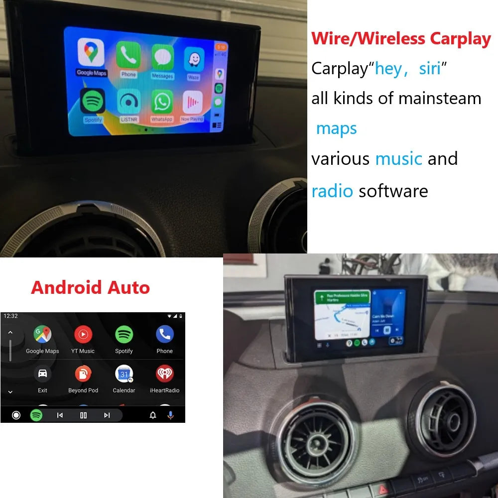 iManAuto Wireless CarPlay Module Android Auto for Audi A3 S3 8V B9 MIB 2013-2018  Reverse Camera Car Play Functions
