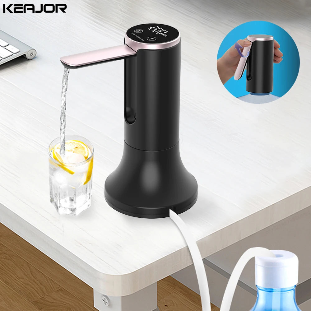 Electric Gallon Bottle Pump - Foldable Automatic Water Dispenser Pump