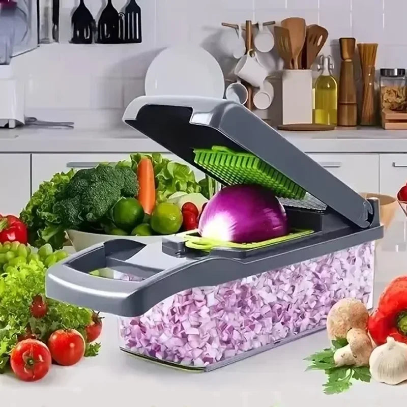 Multifunctional vegetable chopper 14/16 in one vegetable slicer