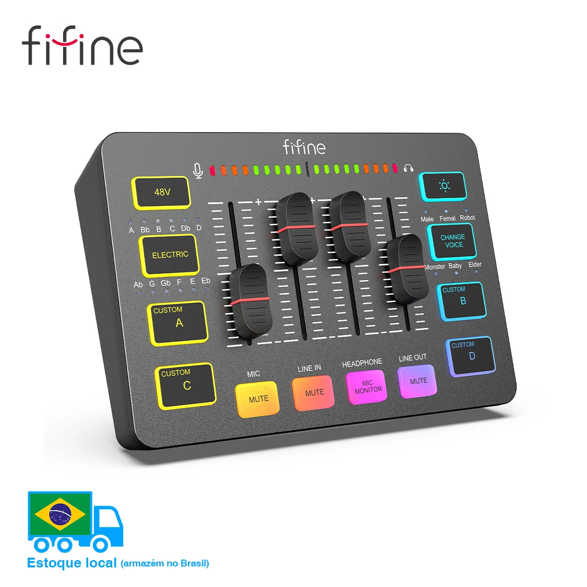 FIFINE USB Mixer With XLR Microphone Interface