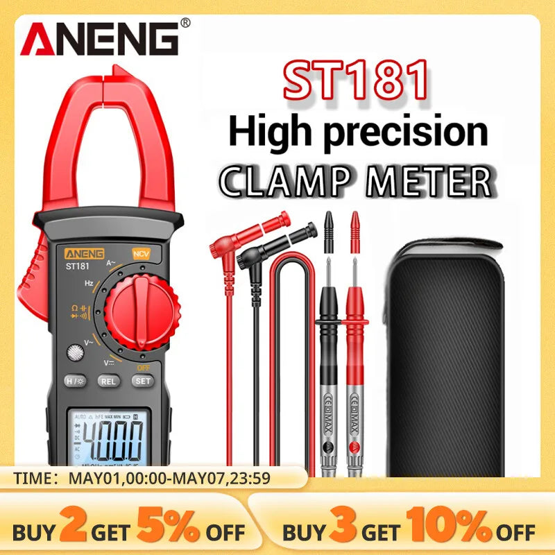 ANENG ST181 Clamp Meter - Digital Multimeter DC/AC