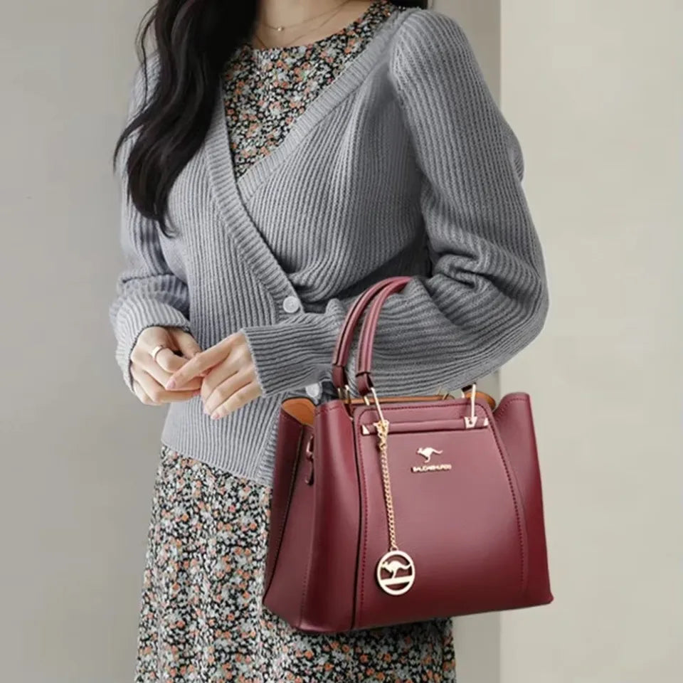 3 Layers Large Capacity Women Tote Bag Soft Leather Luxury Handbags Women Bags Designer Solid Color Crossbody Bag Hand Bags 2025