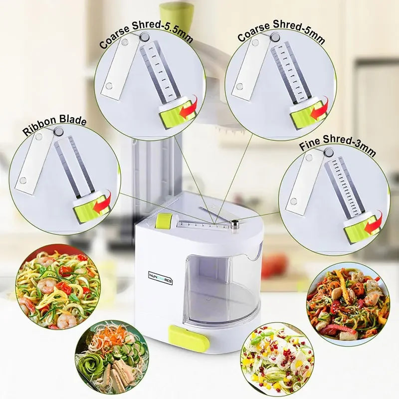 Rotating Blade Veggie Spiralizer - 4-IN-1