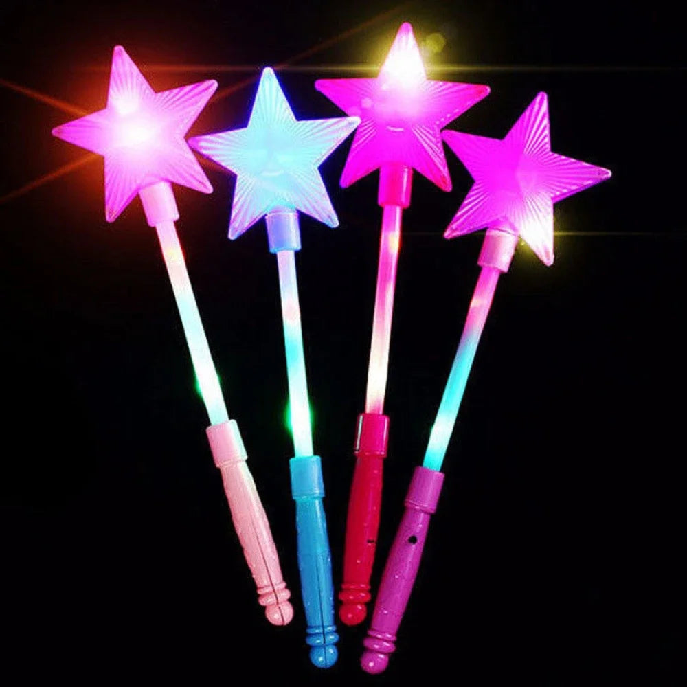 LED Luminous Magic Star Rod Light-up Wand Glow Stick Christmas New Year Party Prop Concert Glowing Stick Birthday Party Supplies
