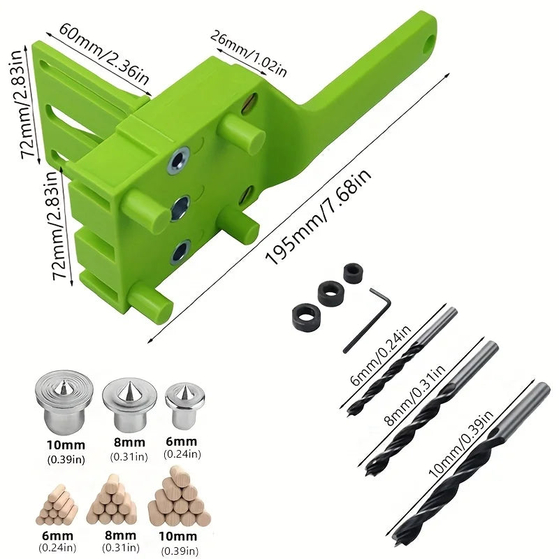 6/8/10mm Drill Bit Woodworking Dowel Jig Drilling Doweling Hole Saw Drill Guide Hole Locator For Carpentry Straight Hole Clamp