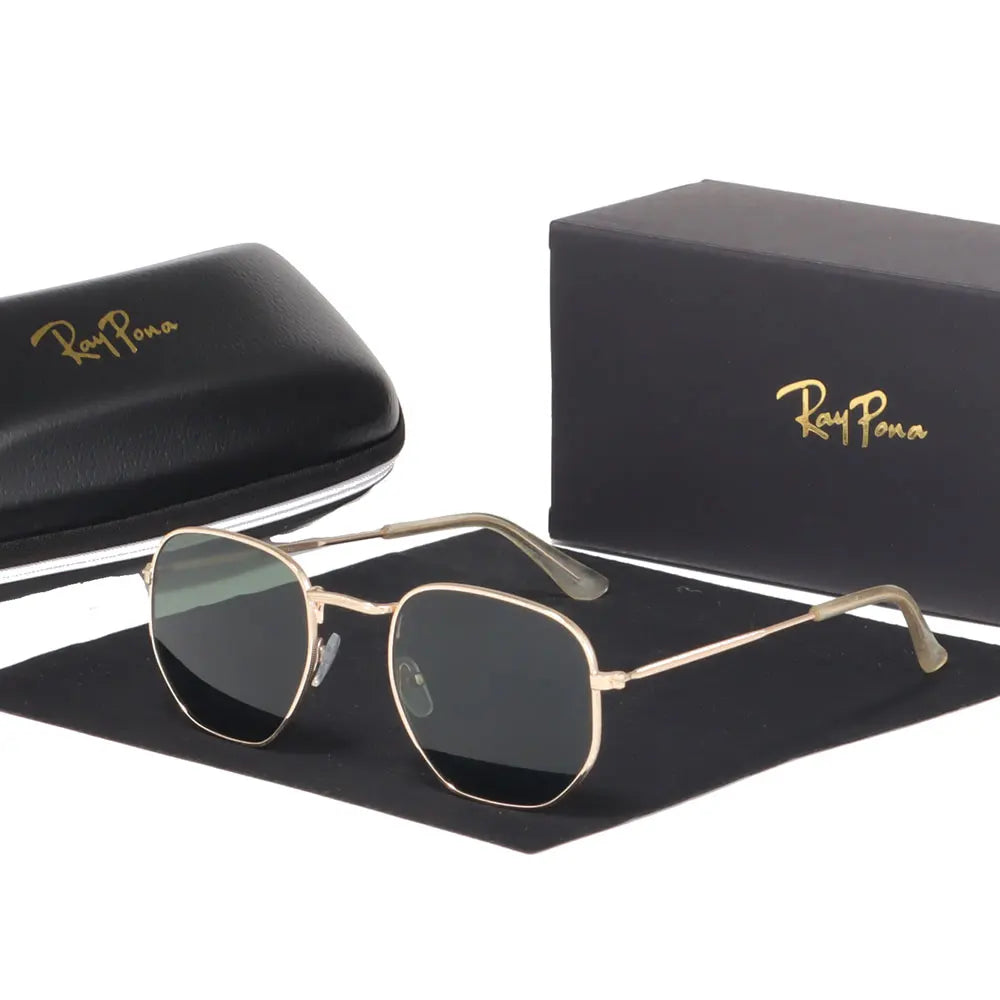 Luxury Designer Sunglasses Vintage Brand Octagon  Men Women Fashion Small Frame Polygon Sun Glasses Metal Gafas De Sol Bans