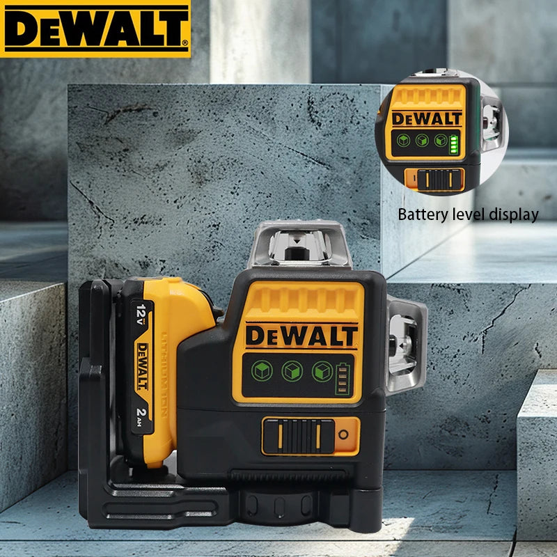 Dewalt DW089LG 12 Lines Laser Level Horizontal Green Light Level Meter Outdoor 3 Sides*360 Degree Vertical 12V Lithium Battery