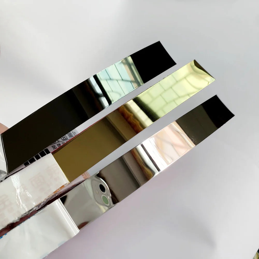 Gold Wall Sticker Strip - Flat Self Adhesive Sticker - 10M