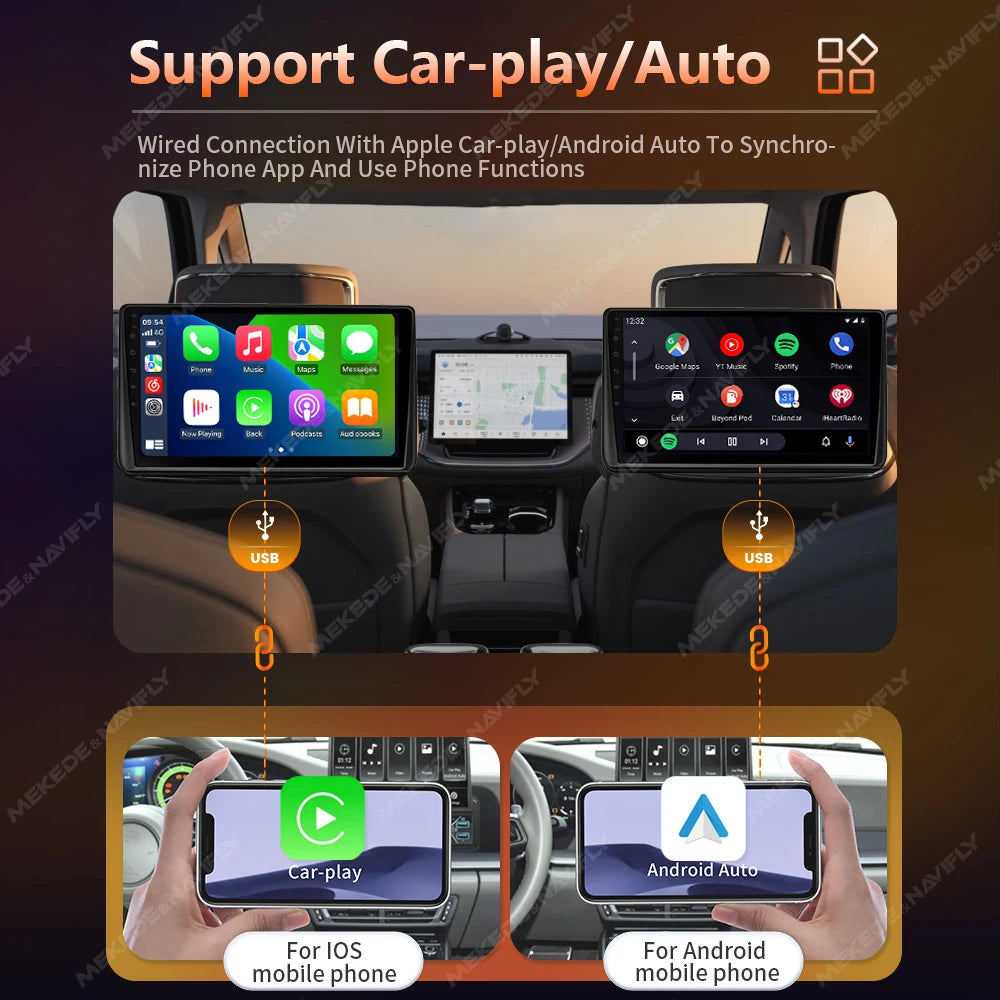 Car Headrest Monitor - IPS 1280*720 Display - Carplay Android auto Mirror