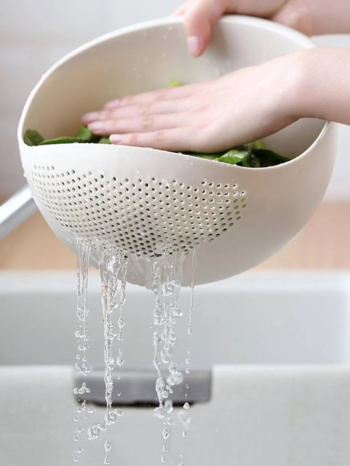 Silicone Colander - Rice, Fruit Washing Drain Basket