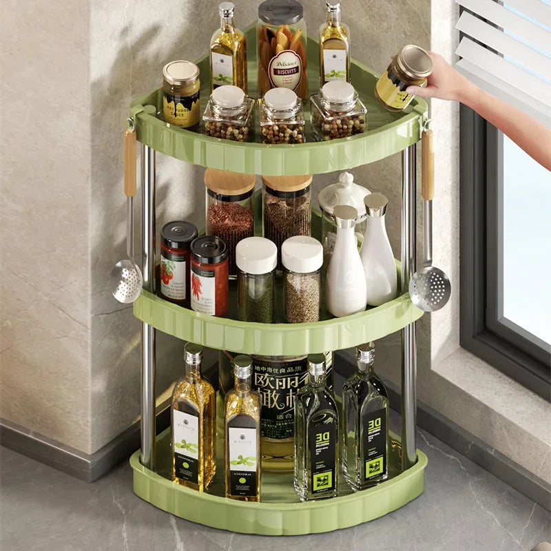 Spice Rack - Shelf Countertop - Corner Multifunctional Seasoning Rack