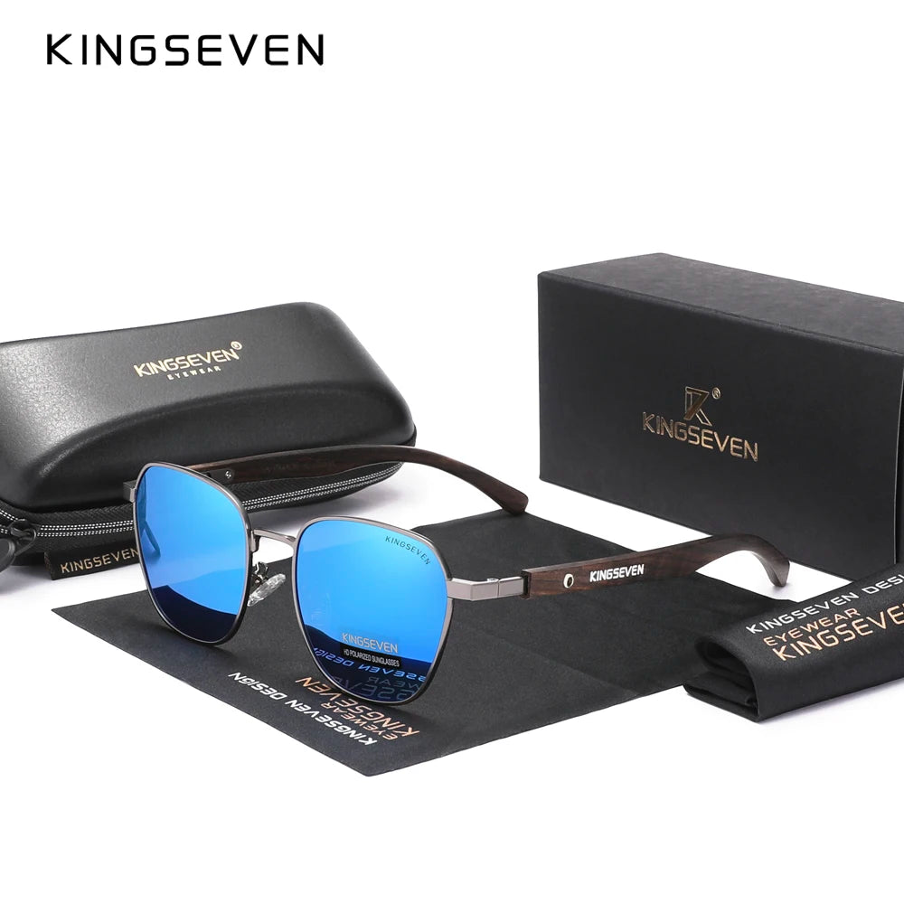 KINGSEVEN 2023 Fashion Polarized UV400 Sunglasses For Men Wood Optical Lenses For Women Protection Highquality Eyeglass Frames