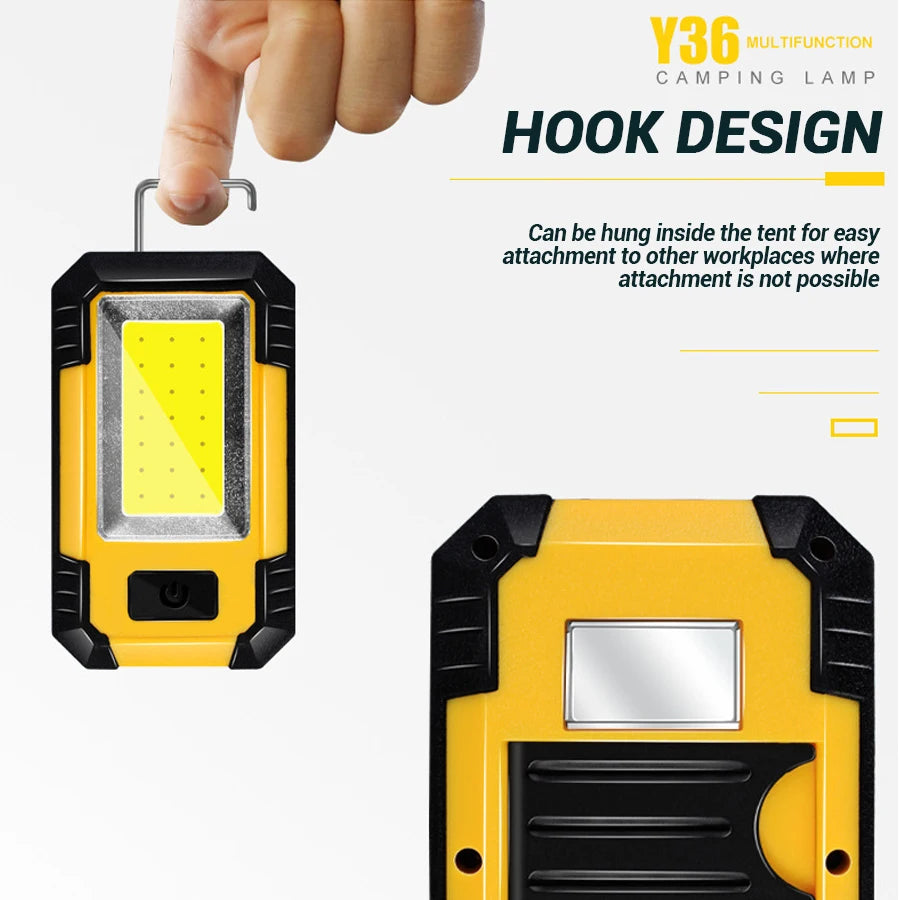 Portable Working Light - COB High Bright Flashlight - 3 Modes