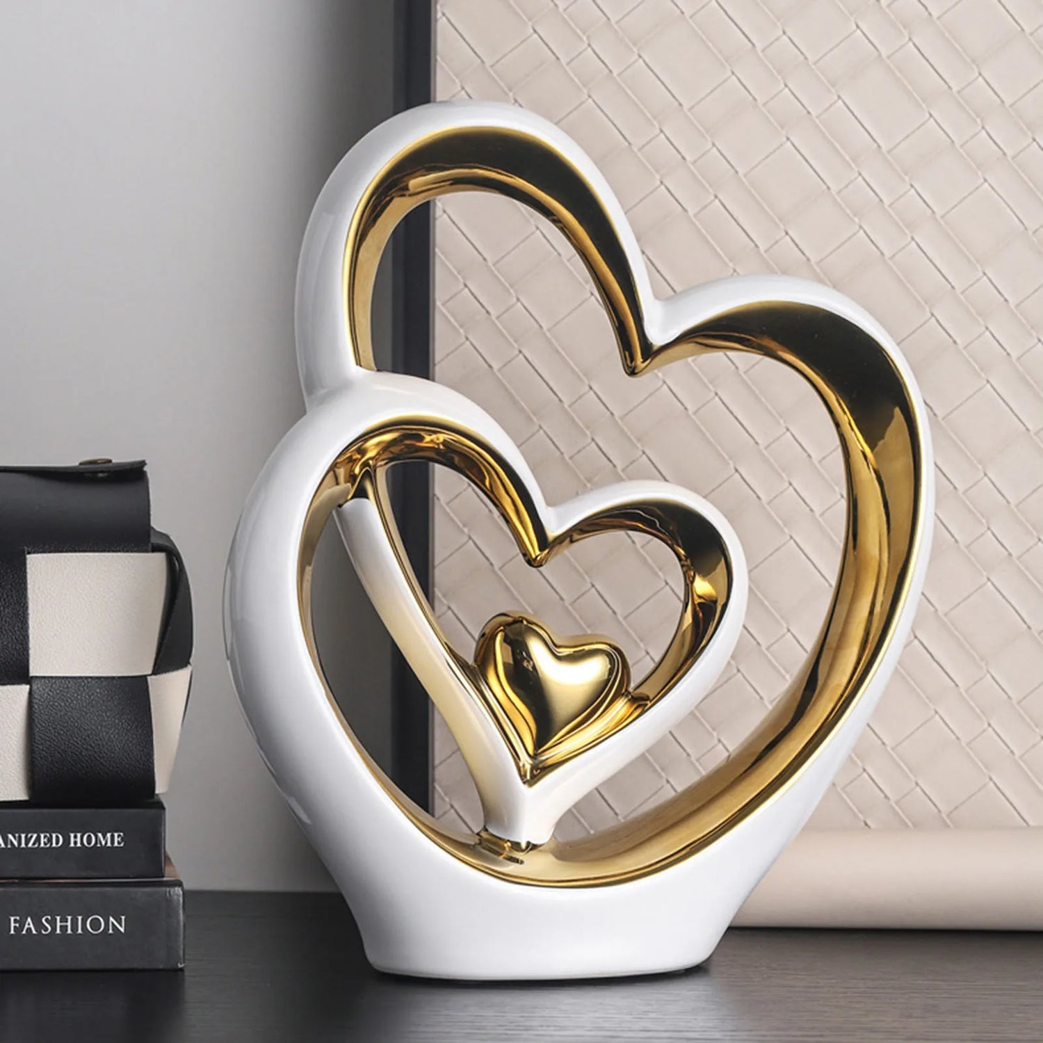 Ceramic Heart Statue Ornament
