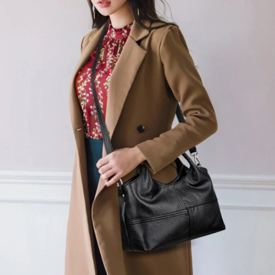 High Quality Soft PU Leather Square Shoulder Bags for Women Casual Female Messenger Shoulder Bag Zipper Messenger Saddle Bag