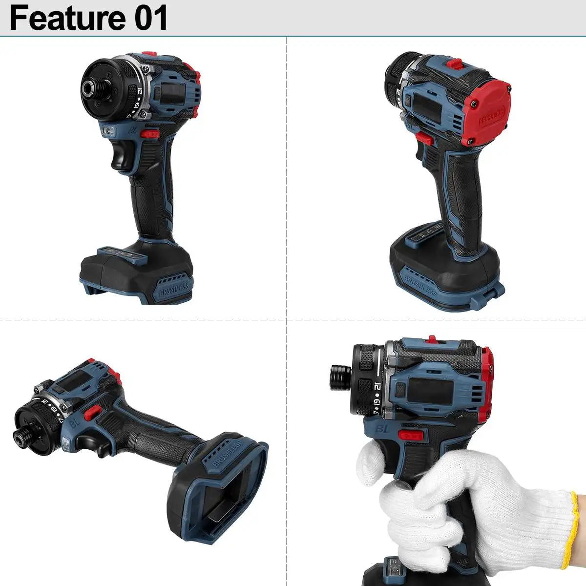 1/4inch 4000rpm Brushless Electric Screwdriver 21+1 Gear Two Speed Cordless Electric Drill Tool For Makita 18v Battery