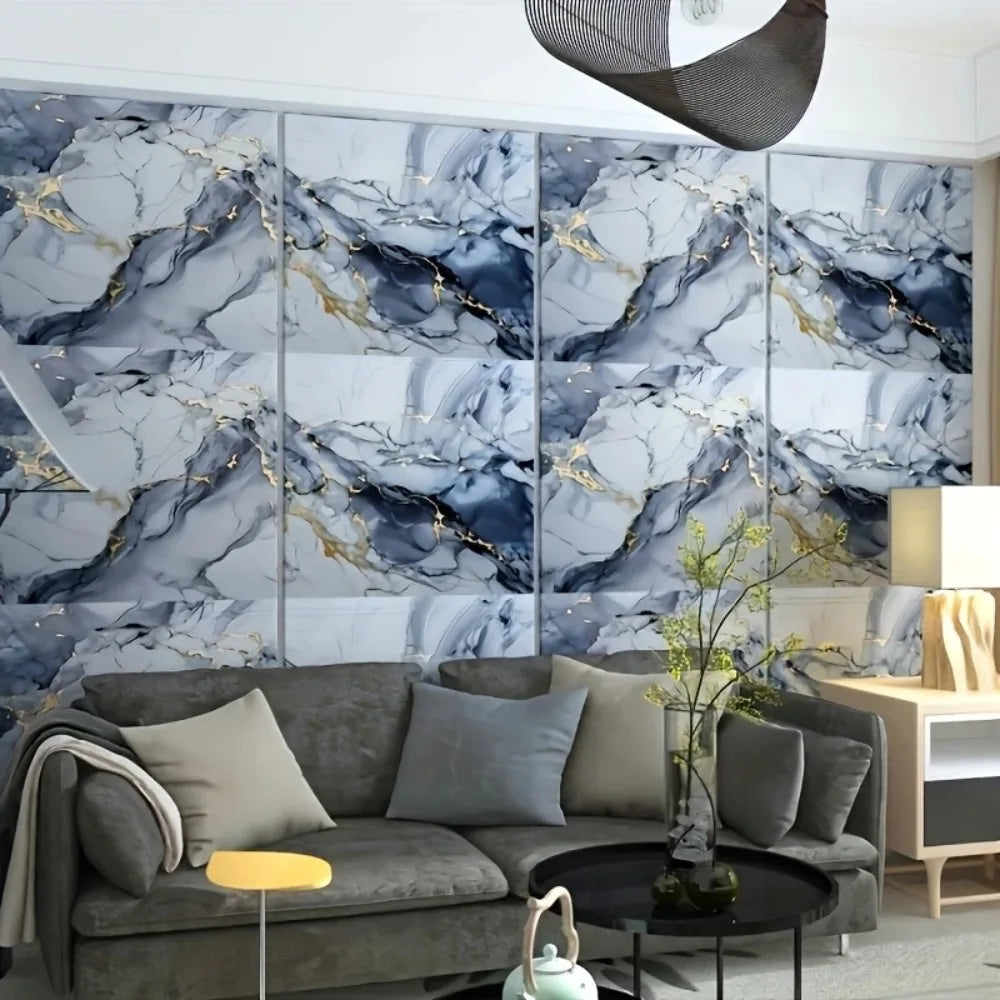 Premium Stick on Kitchen Backsplash Tiles Vinyl Stickers Peel and Stick Self Adhesive Foam Wall Stickers Imitation Marble Decals