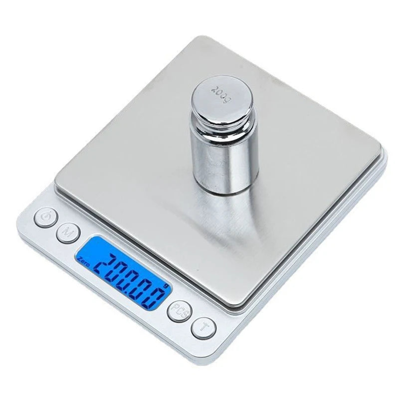 Electronic Weight Scales - Jewelry & Food Balance - Silver With 2 Tray