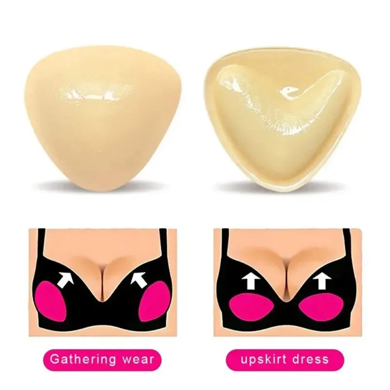 1 Pair Solid Self Adhesive Bra Double Both Sided Sticky Push Up Bra Inserts Reusable Adhesive Ultra Breast Lift Padding Insert
