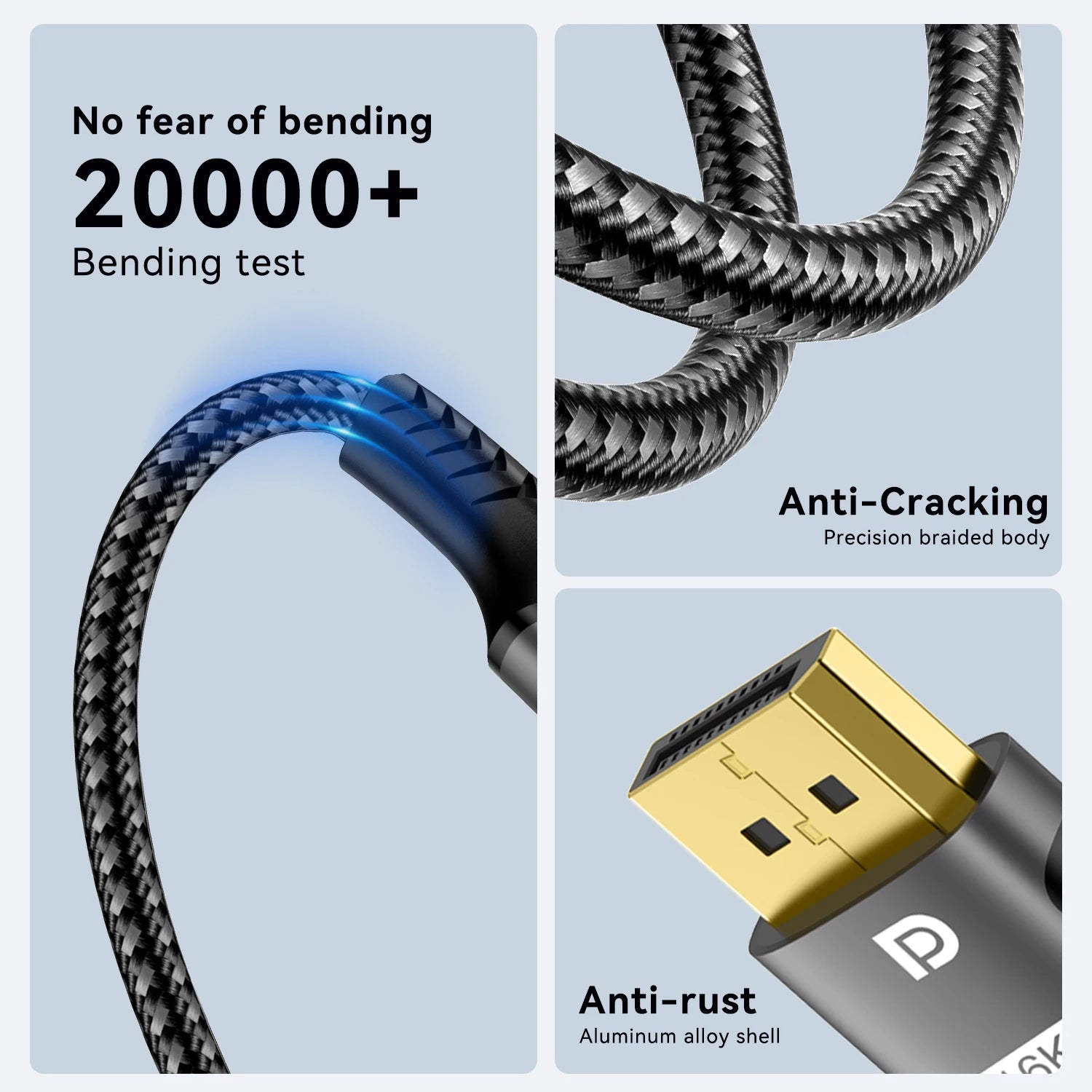 16K DP 2.1 8K@120Hz 4K@240Hz 80Gbps HDR Video Audio Displayport Cable Display Port  for Laptop TV Xbox Projector Gaming Monitor