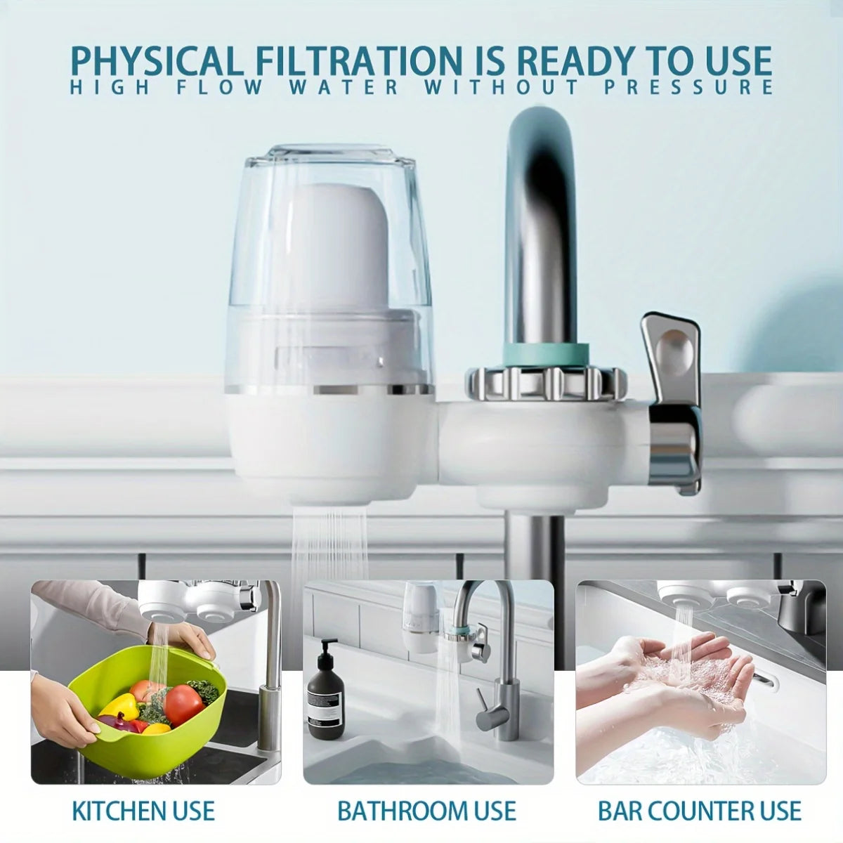 Manual Switch Faucet Water Purifier - 0.1 Micron Ceramic Filter