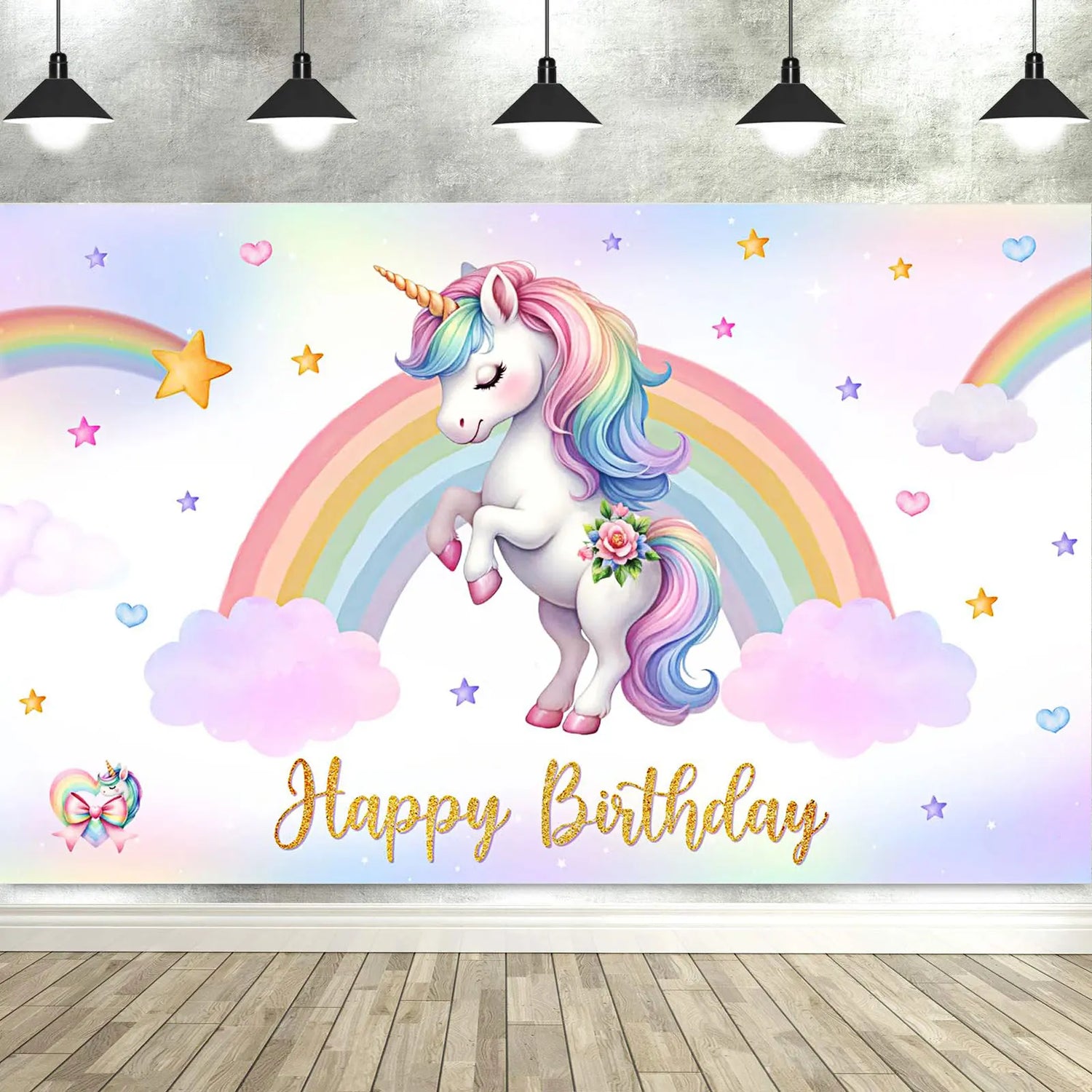 Unicorn Decorations Backdrop Birthday Party