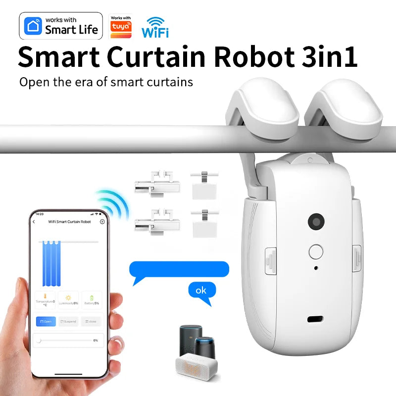 Smart Wi-Fi Curtain Controller - App Control with Timer And Light Sensor