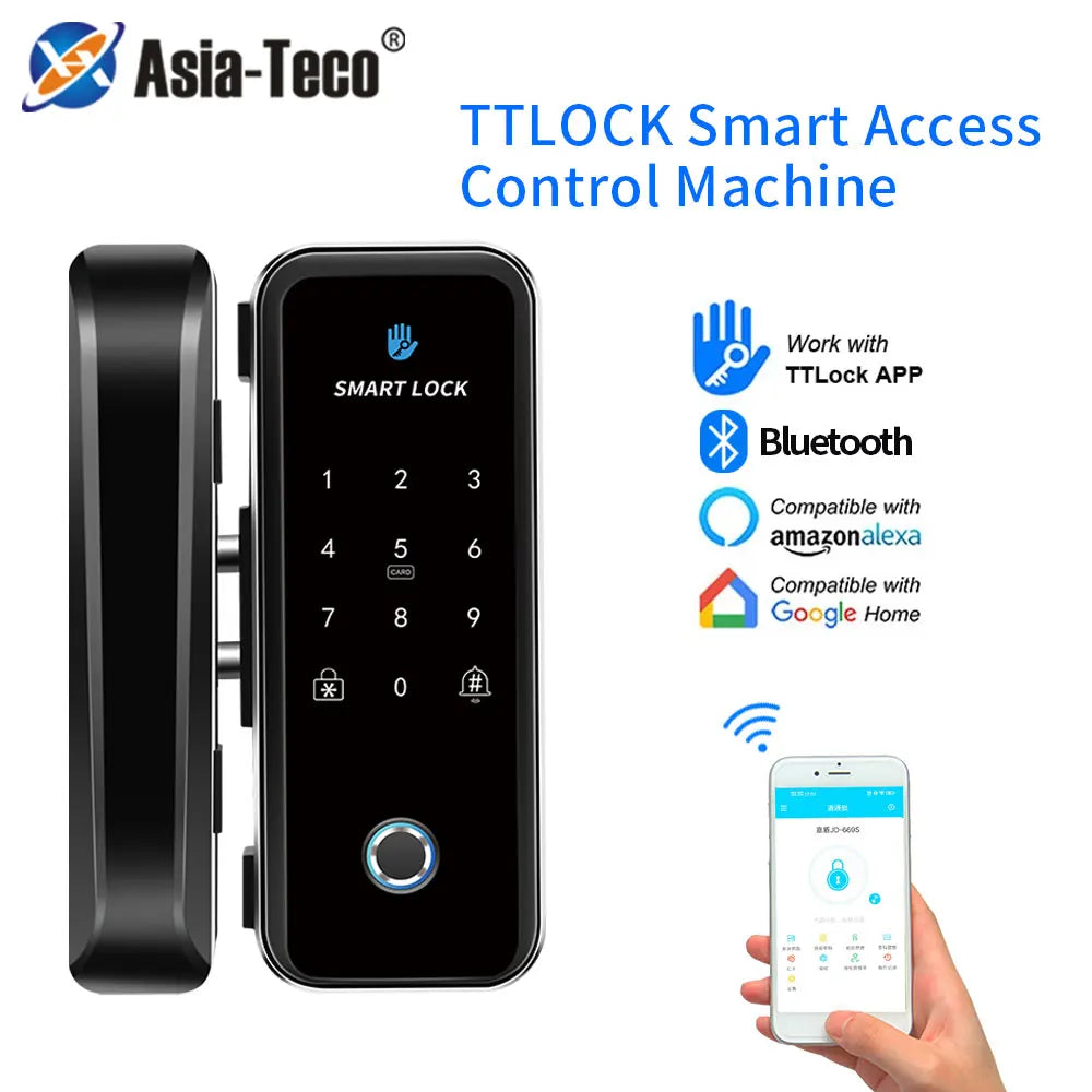 Smart Bluetooth App Control Frameless Lock