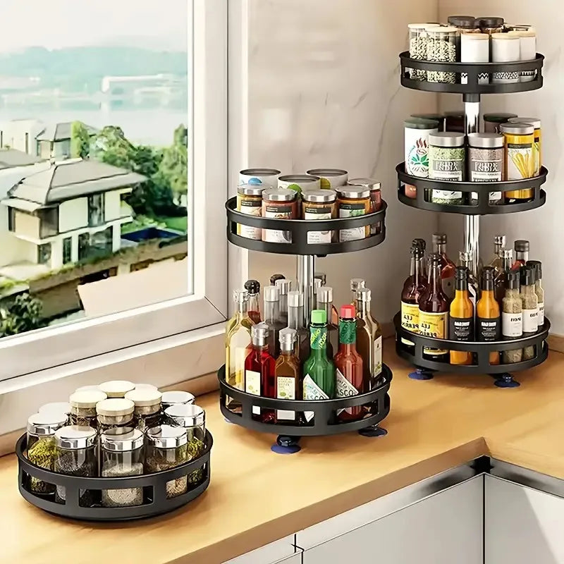 Rotating 360° Kitchen Spice Storage Rack - Organizer