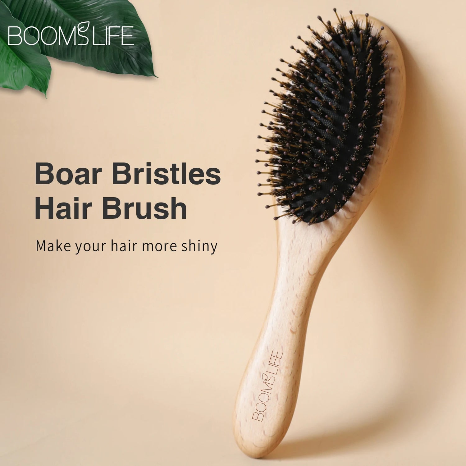 Boar Bristle Hair Brush - Anti-Static Scalp Massage Comb