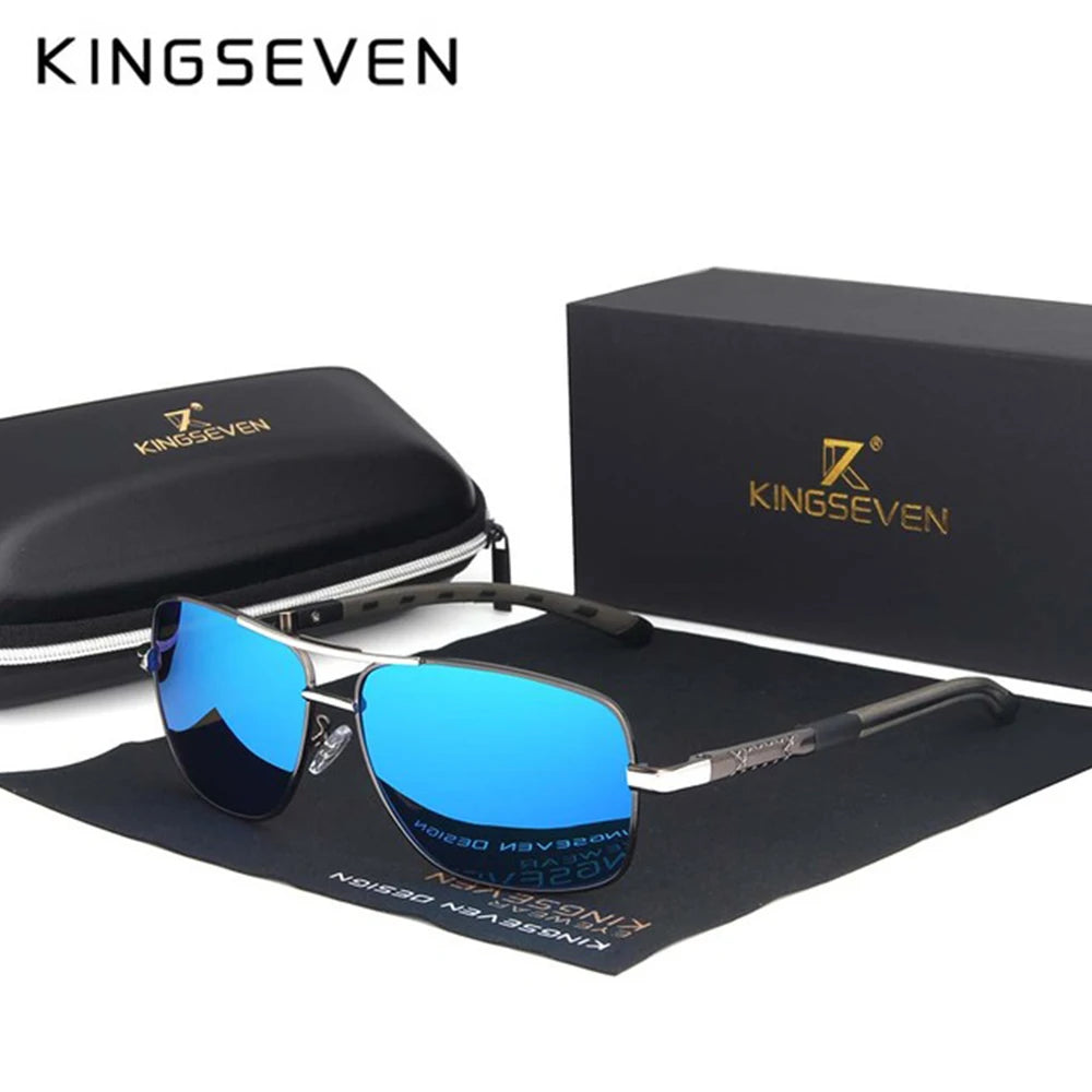 KINGSEVEN Classic Pilot Men’s Sunglasses Brand Design Polarized UV400 Women Fashion Glasses Driving Rectangle Frame Eyewear