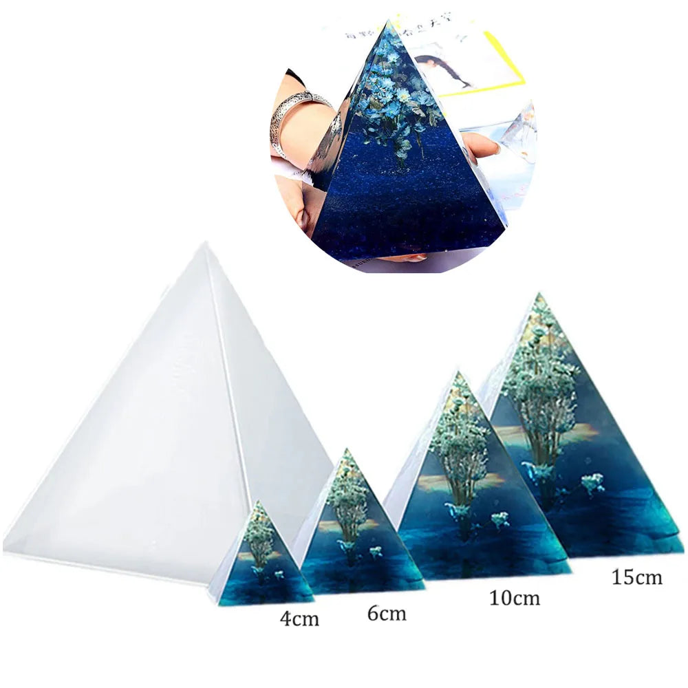 15CM Super Large Pyramid Silicone Resin Mold Craft Jewelry Crystal Making Tools Triangular Pyramid Mold Crystal UV Epoxy