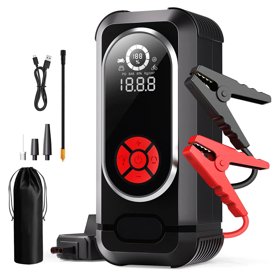 Portable Inflator + Jump Start - LED Light and Charging Function