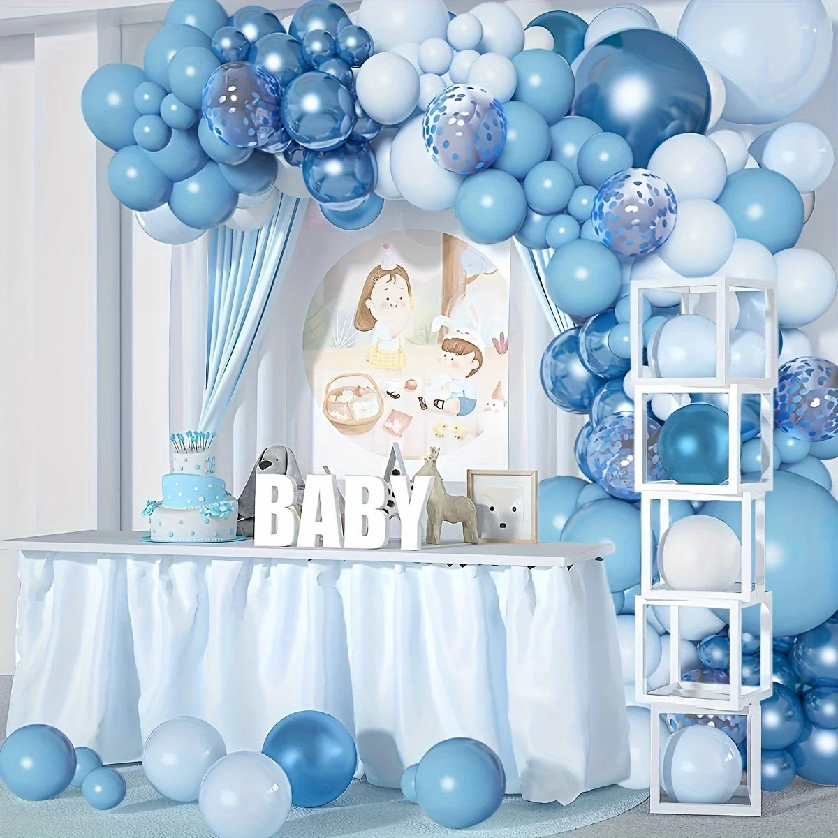 Blue And White Garland Arch Kit - Party Decoration