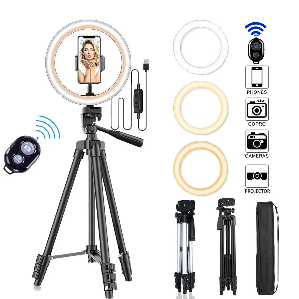 Photo Ringlight LED Selfie Ring Light + Phone Remote Control