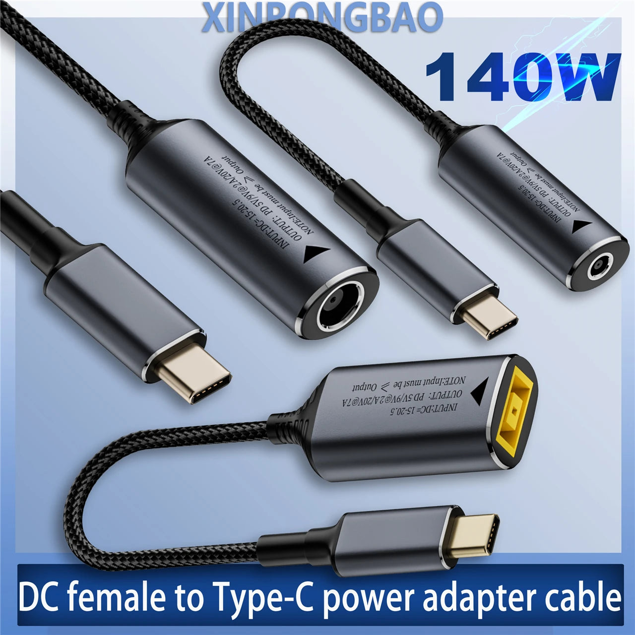 40W 5v-2A / 20V-7A DC Female to USB Type C PD Power Adapter