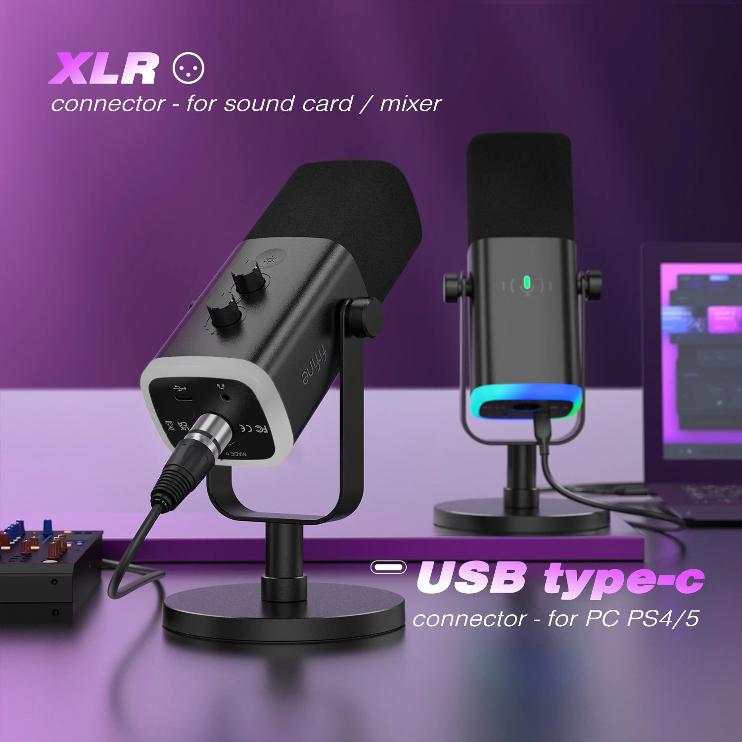 FIFINE USB-XLR Dynamic Microphone with Touch Mute Button